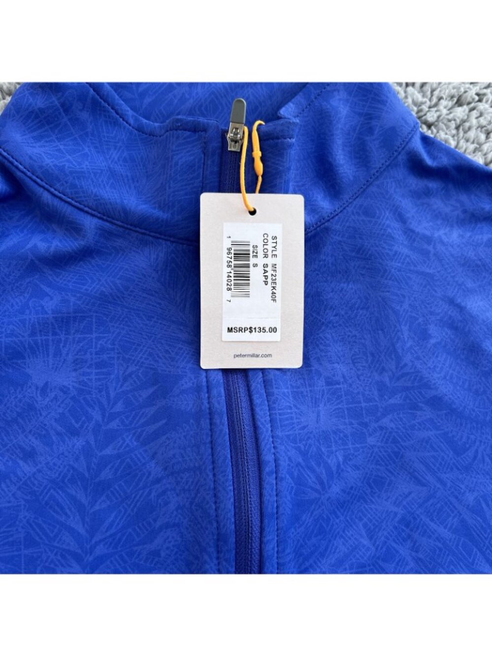 Peter Millar Golf Pullover Crown Sport Print 1/4 Zip Sz Small MF23EK40F